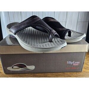 Womens Low Wedge Non Slip Sandals Faux Leather Size 8 New in Box